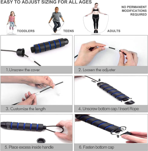 Jump Rope From Only U, Workout, Fitness, Exercise Equipment, Home Gym, Men Women and kids, Health, (Multiple Colors)...