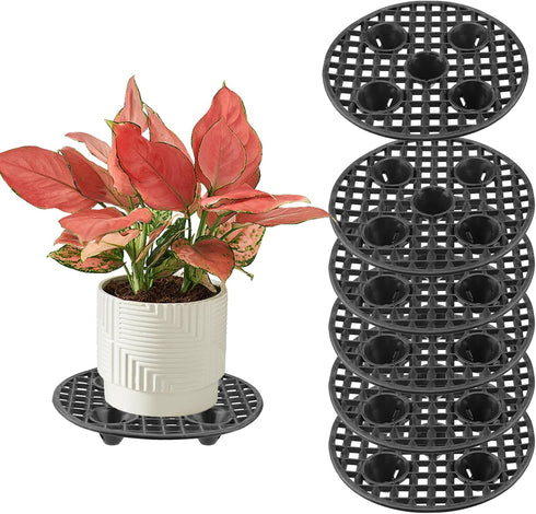 6pcs Big Potted Plant Stands 8 inch Heavy Planter Holder Plant Level Pot Elevator Plant Stand for outdoor indoor plants...