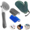 4 Pcs Cat Grooming Kit: Self-Cleaning Slicker Cat Brush, Deshedding Glove, and Cat Corner Massagers for Effortless Shedding, Detangling, and Relax...