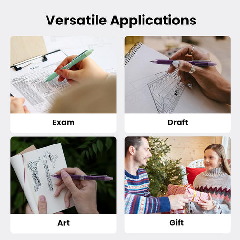 WRITECH Gel Pens Fine Point: Retractable 0.5mm Black Ink Click Pen for Smooth Writing Journaling Note Taking Sketching No Smudge & Smear 8ct(Halo)...