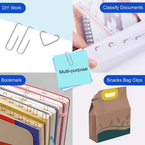 JIKIOU 750 Paper Clips, Upgraded-Non-Skid Paper Clips Medium and Jumbo Size for Office School and Personal Use Paperwork(28 mm,33mm,50 mm), Silver...