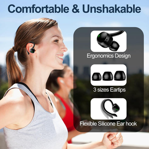 Wireless Earbuds Bluetooth Headphones 80hr Playtime in-Ear Earphones Stereo Sound Ear Buds LED Display Built-in Microphone with Charging Case Head...