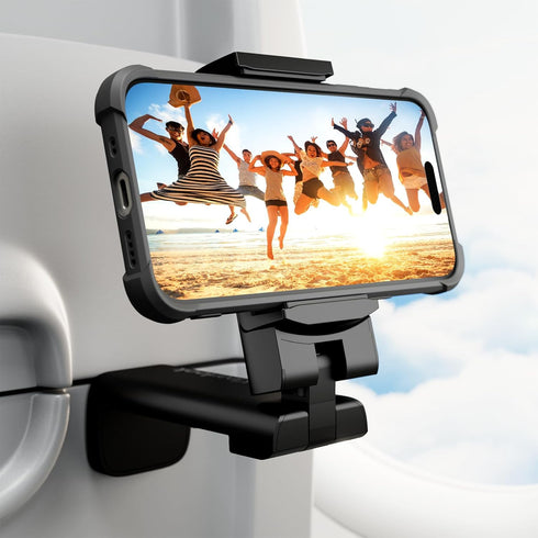 Portable Airplane Phone Holder, Klearlook Universal Travel Essentials Phone Mount with Multi-Directional 360° Rotation, Travel Must Haves Handsfre...