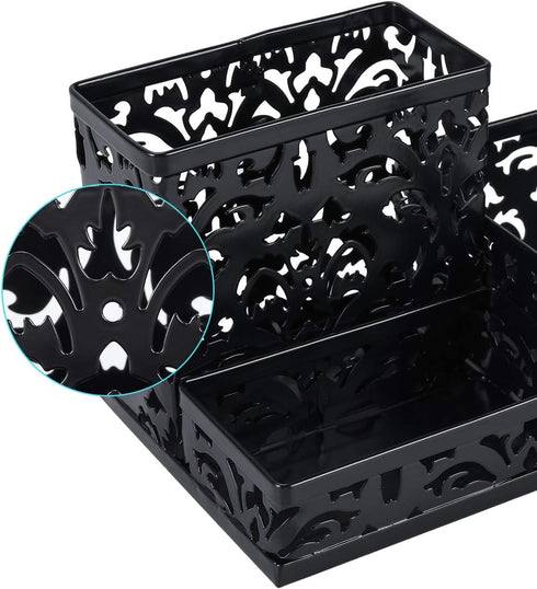 EasyPAG Desk Organizer with 3 Compartment for Pencil Sticky Note Holder and Office Accessories,Black...