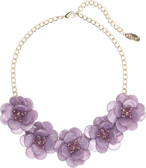 Bocar Statement Choker Flower Necklace for Women Collar Bib Costume Flower Jewelry...