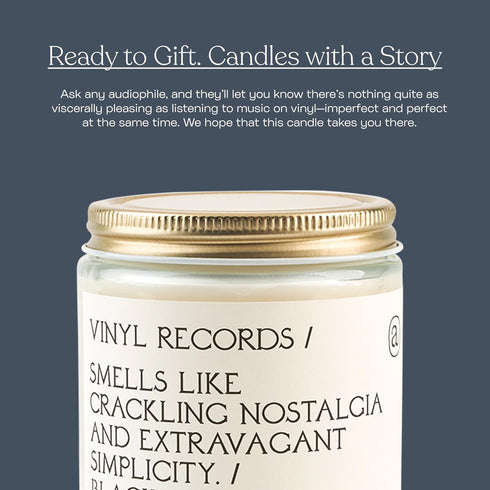 Anecdote Candles ‘Vinyl Record’ Coconut Soy Wax Candle Jar | Premium Hand Poured & Long Burning | Black Oud & Sandlewood Fragrance | Phthalate-Fre...