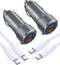 USB C Car Charger, 36W 2-Pack PD3.0 & QC3.0 Dual USB Fast Car Charger Adapter Fast Charging Type C Car Charger Compatible with Galaxy S22/S21/S20 ...
