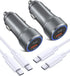 USB C Car Charger, 36W 2-Pack PD3.0 & QC3.0 Dual USB Fast Car Charger Adapter Fast Charging Type C Car Charger Compatible with Galaxy S22/S21/S20 ...