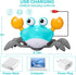 Crawling Crab Baby Toy Gifts Infant Tummy Time Toys Build in Rechargeable Battery,Baby Toys with Music and LED Light for 0-6 6-12 1-3 4+ Year Old ...