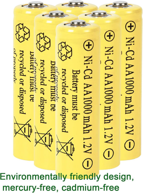 12 Counts 1.2V NI-CD AA 1000mAh Outdoor Solar Rechargeable Batteries Long Lasting for Landscape Lawn Lamps,Pathway Lights...
