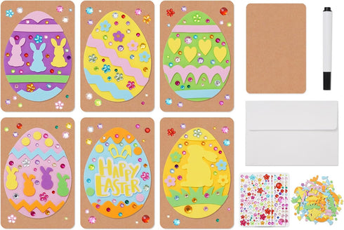 Whaline 700Pcs Easter Card Making Craft Kit Easter Foam Stickers Set Easter Eggs Crafts DIY Egg for Spring Easter Decorations Party Favors Supplie...