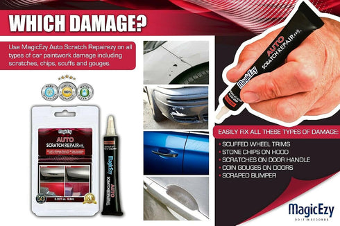 MagicEzy Auto Scratch RepairEzy - (Gray Metallic) Touch Up Paint for Car Scratches and Chip Repairs | All Makes and Models | No Need for Factory C...