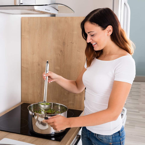 meekoo 3 Pieces Stainless Steel Ladle Soup Handle Ladle with Pouring Rim for Kitchen Cooking Soup Sauce(3 oz)...