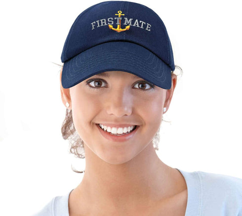 Matching Captain and First Mate Hat Set Embroidered Ball Cap...
