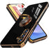 Samsung Galaxy A25 5G Cellular Phone Case with Tempered Glass Screen Protector, Rose Gold Plated Edge, Magnetic Kickstand, Black...