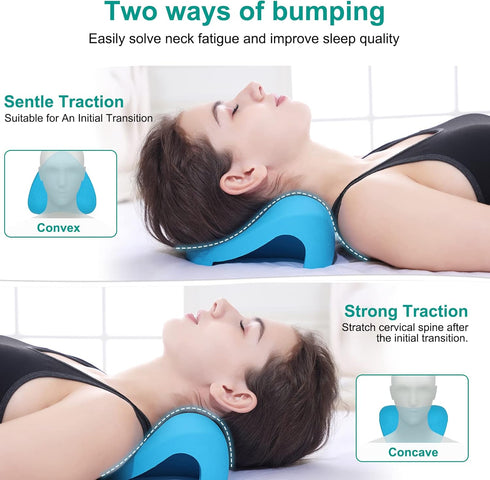 Neck Stretcher, Neck and Shoulder Relaxer, Cervical Traction Device for TMJ Pain Relief and Spine Alignment, Chiropractic Pillow Neck Stretcher (B...
