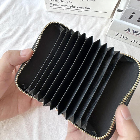 Bling Credit Card Case RFID Leather Wallet Multilayer Zipper Case Rhinestone Credit Card Holder Women's Small Credit Card Wallet (Rainbow)...
