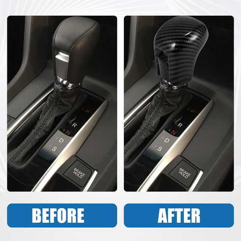 Gear Shift Knob Cover Automatic Transmission Lever Trim for Honda Civic 10th Gen 2016 2017 2018 2019 2020 2021 ABS Carbon Fiber Pattern Black...