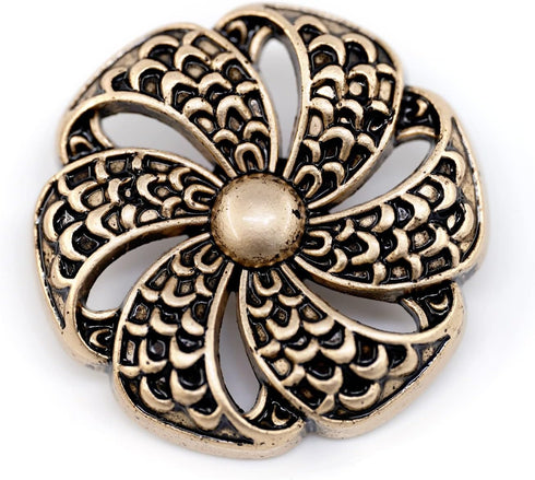 20 pcs Vintage Hollow Scale Pattern Copper Metal Shank Sewing Coat Buttons -25mm -1"...
