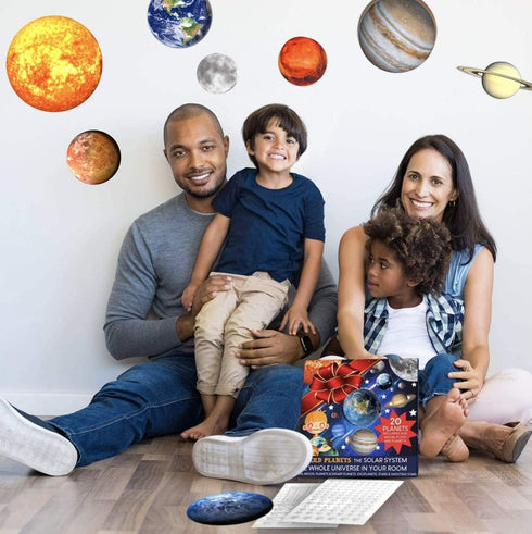 UNTOLD PLANETS 195+PCS Glow in The Dark Planets for Ceiling Decorations, Star Stickers Sun, Moon Pluto Wall Stickers for Kids, Boys Room Decor, Wa...