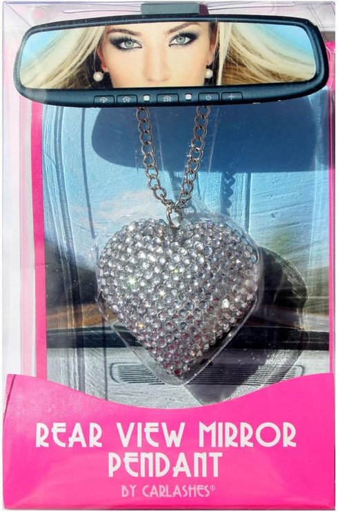 1201HE Clear Rear View Mirror Pendant Heart...