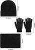 Men Beanie Winter Hat Scarf Touchscreen Gloves Set Winter Warm Skull Caps for Women Men (Black)...