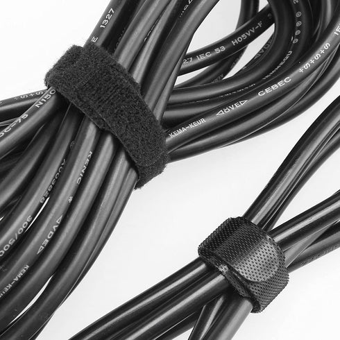 150PCS Reusable Fastener Straps - 6 Inch Cable Management Ties, Adjustable Hook & Loop Organizer Straps for Home, Office and Data Centers (Black)...