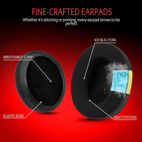 Krone Kalpasmos Cooling-gel Large Oval Replacement Ear Pads for ATH M50X / M40X / SteelSeries Arctis/HyperX Cloud & Alpha/Sony MDR-7506 Compatible...