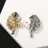 Rhinestone Crystal Tiger Brooch Pin,Enamel Animal Tiger Pearl Suit Lapel Pin Lion Coat Collar Brooch Badge Jewelry for Women Men...