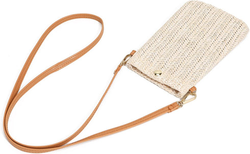 Small Straw Woven Crossbody Bag Cell Phone Purse Shoulder Straw Clutch Summer Beach Wallet Handbags For Women Girl Vacation...
