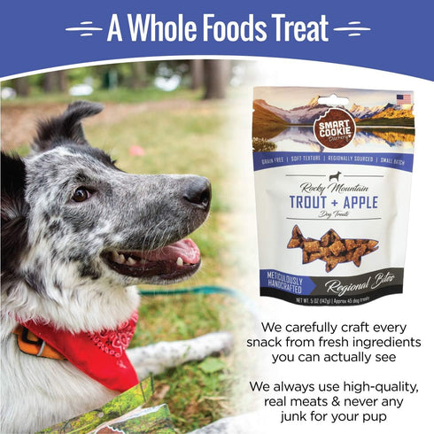 All Natural Dog Treats - Trout & Apple - Training Treats for Dogs & Puppies with Allergies or Sensitive Stomachs - Soft Dog Treats, Grain Free, Ch...