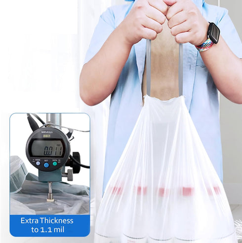 4 Gallon Trash Bags, High Density Polyethylene (HDPE) White 60 Count Extra Thick No Leaking...