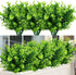 Artificial Plants Flowers Faux Boxwood Shrubs 6 Pack, Lifelike Fake Greenery Foliage with 42 Stems for Garden, Patio Yard, Wedding, Office and Far...