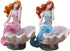 Mermaid Figurines Shell Aquarium Ornament Resin Mediterranean Style Mermaid Princess Craft Statue Jewelry Storage Organizer Gifts for Girls,Fish T...