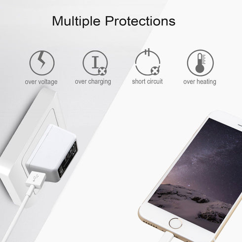 USB Wall Charger – 5V 2A 10W AC Power Adapter with US Plug for Phone, Tablet and Other Related USB Powered Devices Small and Lightweight – Designe...