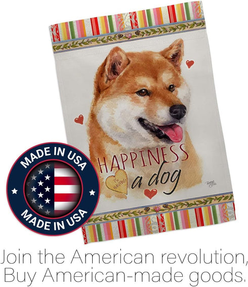 Breeze Decor Sesame Shiba Inu Happiness Garden Flag Dog Puppy Spoiled Paw Canine Fur Pet Nature Farm Animal Creature House Decoration Banner Small...