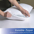 Queen Size Waterproof Pillow Protectors (Set of 4) – Zippered Allergy Pillowcase Cover Dust Proof Encasement...