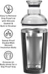 OGGI Groove Insulated Cocktail Shaker-17oz Double Wall Vacuum Insulated Stainless Steel, Tritan Lid has Built In Strainer, Ideal Cocktail Mixer, M...