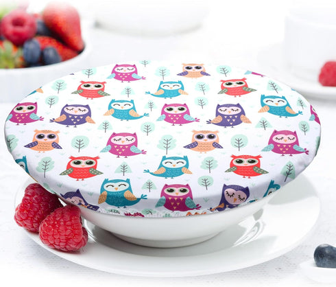 Patelai 10 Pieces Bowl Covers Reusable in 5 Size Stretch Cloth Fabric Bowl Covers Elastic Food Storage Covers Cotton Bread Bowl Covers Reusable Li...