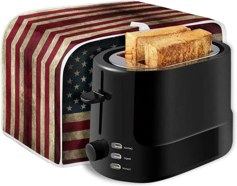 Mumeson American Flag Print Toaster Cover 4 Slice Toaster Bread Maker Dustproof Covers Stain Resistant Toaster Covers Bakeware Protection Decor Bl...