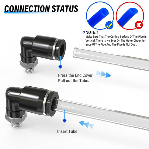 TAILONZ PNEUMATIC Male Elbow 4mm Tube OD x M5 Thread 90 Push to Connect Fittings PL4-M5 (Pack of 10)...