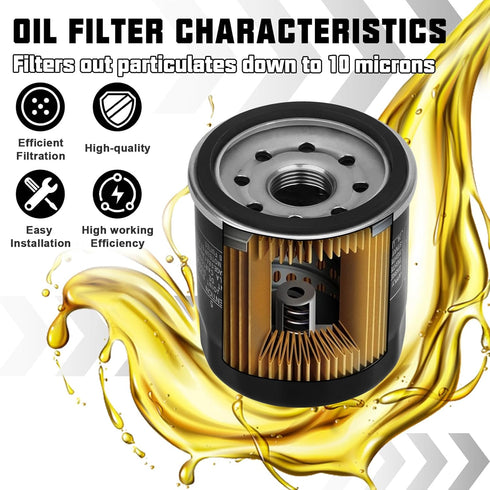 Sollon Oil Filter for Yamaha Grizzly 660 350 450 400 550 700 YFM350 Grizzly 350 auto 2x4 4x4 2007-2014 YFM660 Grizzly 660 auto 4x4 2007-2008 YFM70...