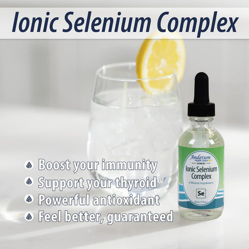 Anderson’s Ionic Selenium Complex, Liquid Selenium Supplement Drops, Supports Thyroid and Immune System, Antioxidant, Ionic Mineral Drops, Fights ...