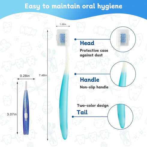 3-Pack Orthodontic Dental Care Kit – includes Soft Bristle Toothbrushes and Braces-Friendly Brush Flosser for Cleaner Interdental Brush Toothpick,...