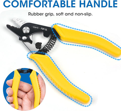Fiber Stripper,6‘’ Cable Stripper with Safe Lock and Anti Slip Handle Klein Wire Stripper,Fiber Optic Tools,Fiber Splicing Tools,Fiber Stripping T...