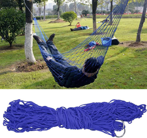 Mesh Hammock, Thick Camping Swing Hammock Safe for Picnic for Hiking(Blue)...
