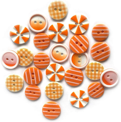 Buttons Galore Printed Craft & Sewing Buttons - Orange Slices - Set of 3 Packs Total 60 Buttons...