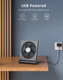 Koonie USB Fan, Strong Wind Ultra Quiet Small Desk Fan 220° Tilt Folding 3 Speeds Adjustable USB-C Corded Powered Personal Fan for Home Office Des...