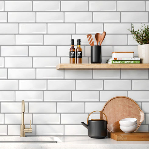 Livebor Backsplash Peel and Stick Wallpaper Tile Contact Paper 11.8inch x 78.7inch Kitchen Backsplash Wallpaper Countertops Waterproof Wallpaper S...