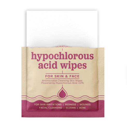 BASE LABORATORIES Hypochlorous Acid Wipes | Saline Solution and HOCl Infused Wound Cleaning Wipes for Skin & Face | Cleanses, Sanitizes & Soothes ...